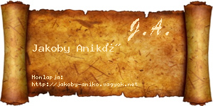 Jakoby Anikó névjegykártya